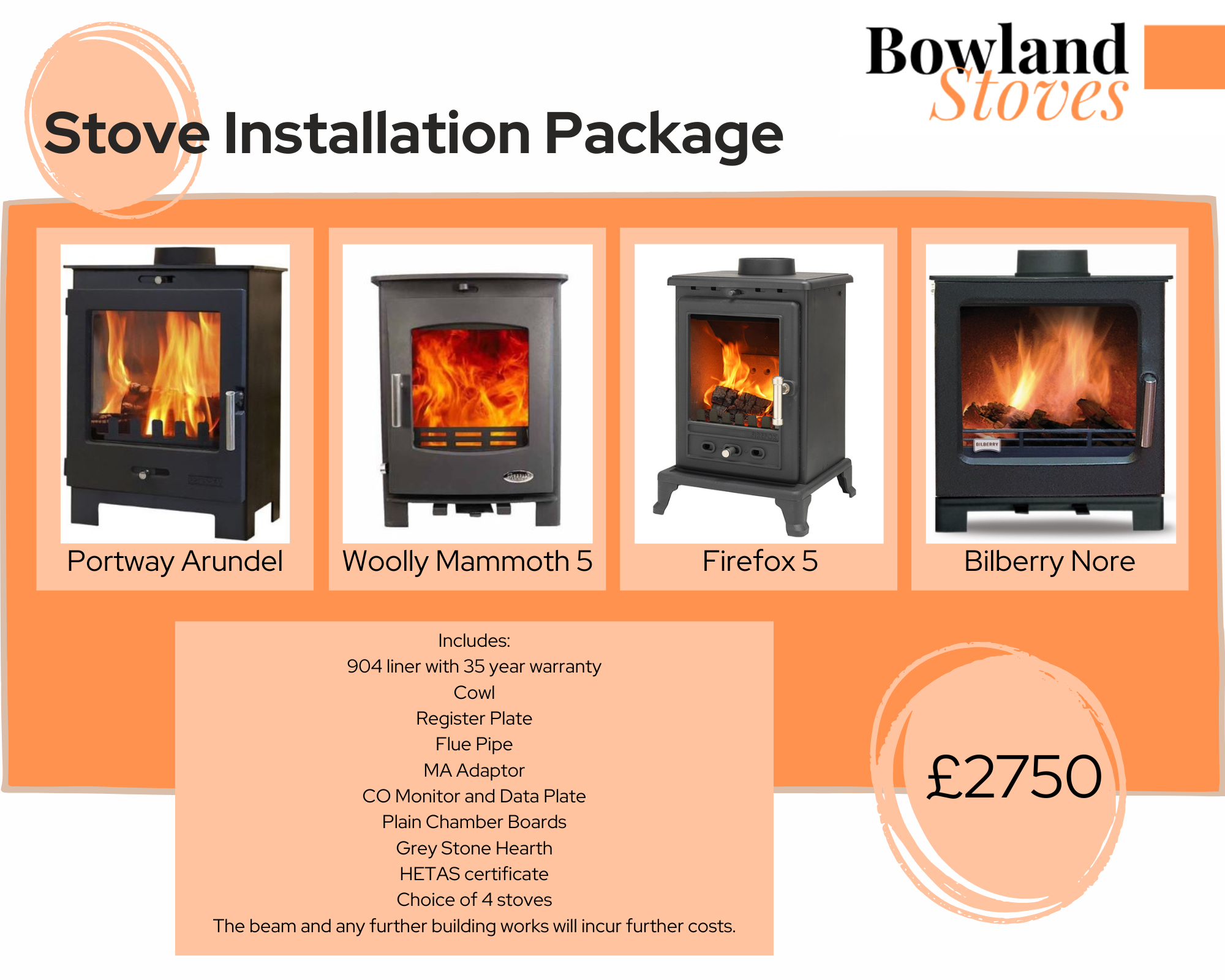Bowland Stoves complete stove installation package